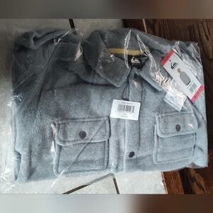 New QUIKSILVER ROXY YOUTH Boys Kids FLEECE SHIRT JACKET Snap Button Front Medium